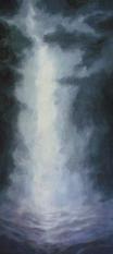 Lightfall - abstract ethereal monoichromatic - contemporary landscape painting by Katherine Kean